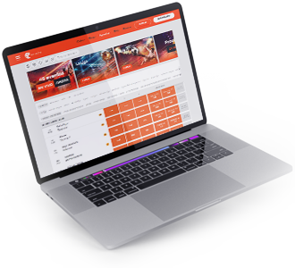 Web de la casa de apuestas enracha en un ordenador.